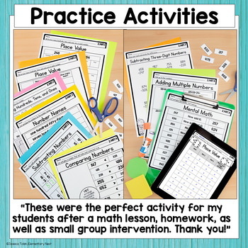 place value worksheets 2nd grade math nbt standards based activities w digital