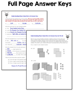 place value worksheets whole numbers to millions printable digital