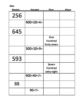 Preview of Place Value CCSS.MATH.CONTENT.2.NBT.A.3