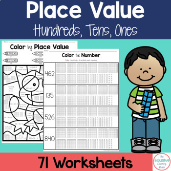Preview of Place Value 2nd Grade Worksheets | Hundreds Tens and Ones