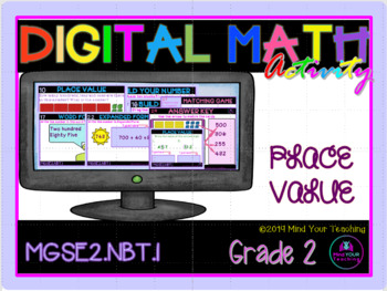 Preview of Place Value-2nd grade Google Classroom Activity Digital Math Center