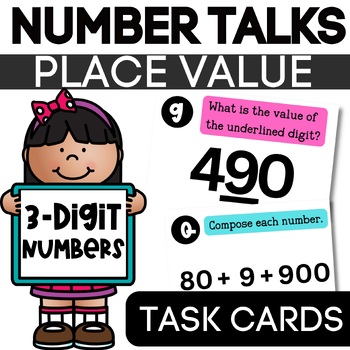 Preview of Place Value 3-Digit Number Talks Task Cards {Set 1}