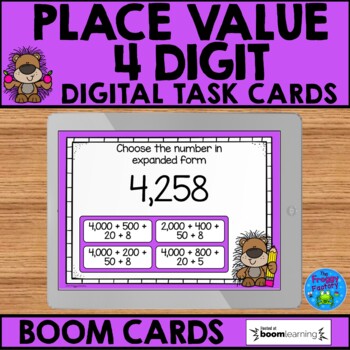 Preview of Place Value 4 Digit BOOM Cards
