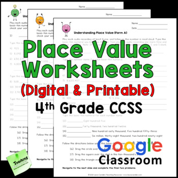 place value worksheets 4th grade common core by laura candler tpt