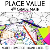 Place Value 4th Grade Math Doodle Wheel Guided Notes and Practice