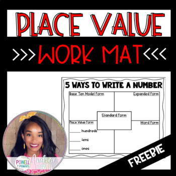 Preview of Place Value- 5 Ways to Write a Number Work Mat