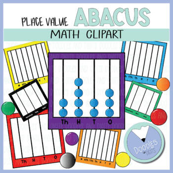 Preview of Place Value Abacus Clip Art with MOVABLE beads 