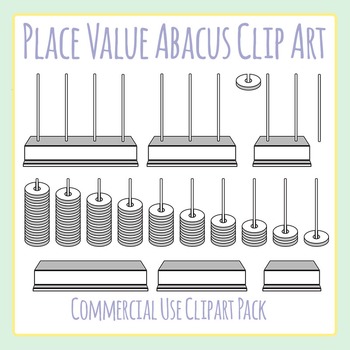 Preview of Place Value Abacus Frame / Math Manipulatives Clip Art / Clipart Commercial Use