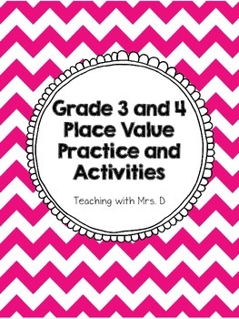 Preview of Place Value Activites Grade 3 and 4