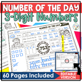 Place Value Activities | 3-Digit Number of the Day Worksheets