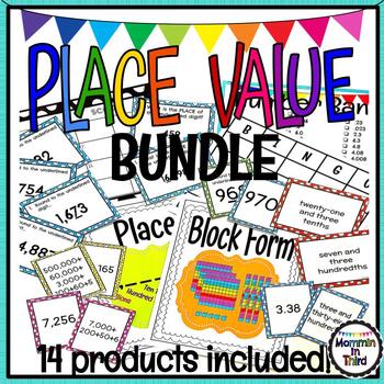 Preview of Place Value Activities BUNDLE | Task Cards, Bingo, Puzzles, Posters, Memory Card