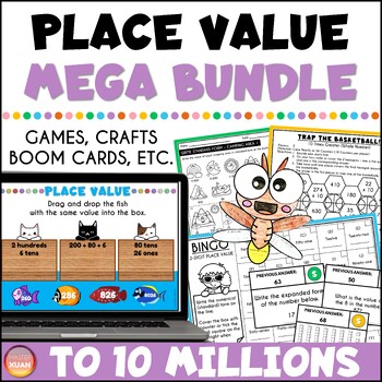 Preview of Place Value Activities, Games, Crafts, Worksheets Mega Bundle