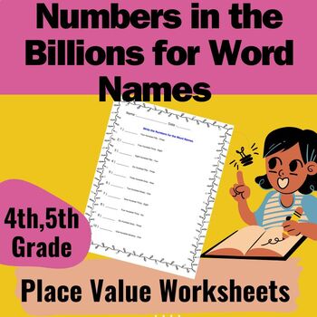 Preview of Place Value Activities , Numbers in the Billions for Word Names