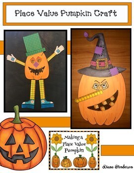 Preview of Place Value Activities Pumpkin Craft Fun For Halloween Party Day