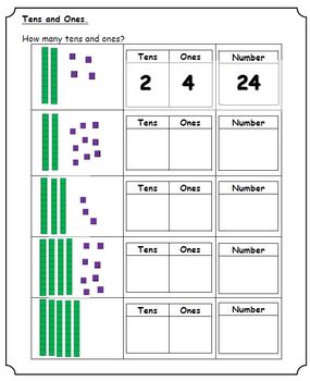 Tens And Ones Worksheet / 1st Grade Tens And Ones Worksheets Page 1