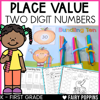 Preview of First Grade Place Value (Tens & Ones) - Centers & Worksheets