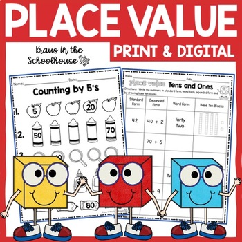 Preview of Place Value Activities and Worksheets | Easel Activity Distance Learning