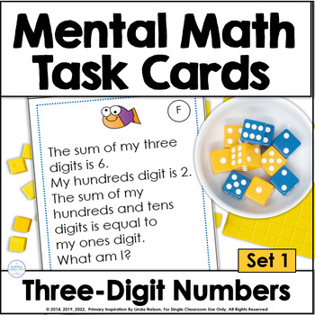Preview of Place Value Math Enrichment Cards for 3 Digit Numbers - Number Sense Activities