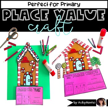 Preview of Gingerbread House Place Value Craft | December Math Craft | Place Value Activity