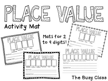Preview of Place Value Activity Mat