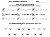 Place Value Activity: Math Message Decoder