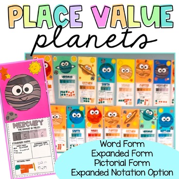 Preview of Place Value Activity | Planets Craft and Display | Up to the Ten Thousands