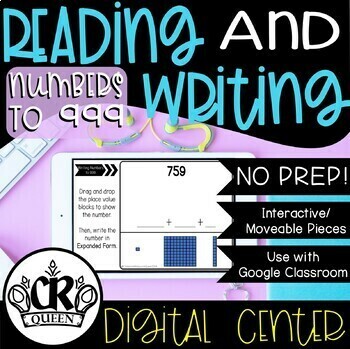 Preview of Place Value Activity Reading and Writing Numbers to 999 for Google Classroom
