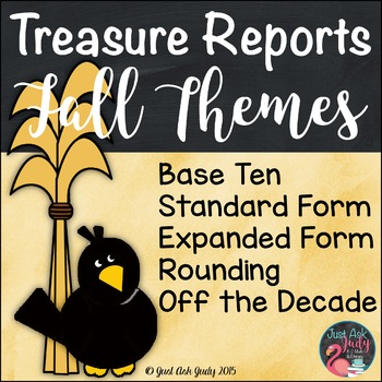 Preview of Place Value Activity Tens and Ones Fall Theme Treasure Reports