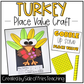Preview of Place Value Activity Turkey Thanksgiving 1st Grade 2nd Grade