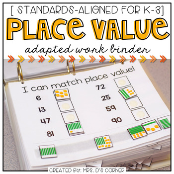 Preview of Place Value Adapted Work Binder®