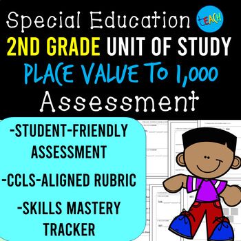 Preview of 2nd Grade Place Value Assessment: Special Education Math
