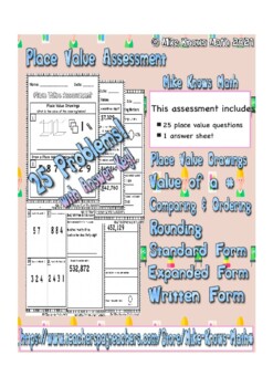 Preview of Place Value Assessment