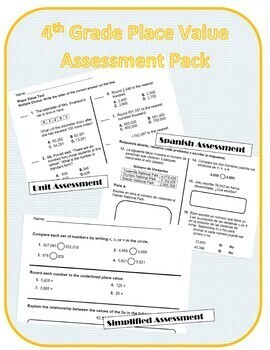 Preview of DIGITAL Place Value Assessment Pack {English + Spanish + Simplified}