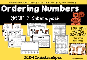 Preview of Ordering Numbers Autumn Pack UK Curriculum 2014
