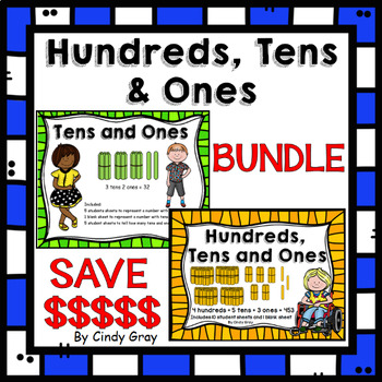 Preview of Place Value BUNDLE ~ Hundred, Tens and Ones With Popsicle Sticks