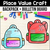 Place Value Backpack Math Crafts Back to School Fall Bulle