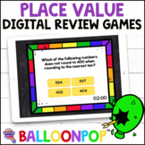 3rd Grade Place Value Digital Math Review Games BalloonPop™