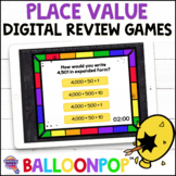 4th Grade Place Value Digital Math Review Games BalloonPop™