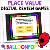 5th Grade Place Value Digital Math Review Games BalloonPop™