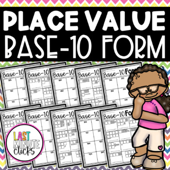 Preview of Place Value: Base 10 Blocks Counting & Drawing Hundreds, Tens, & Ones Worksheets