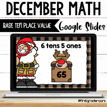 Preview of Place Value Base Ten Digital December Google Slides