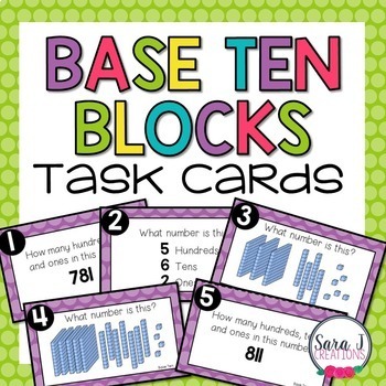 Preview of Place Value Base Ten Task Cards Digital and Paper Version