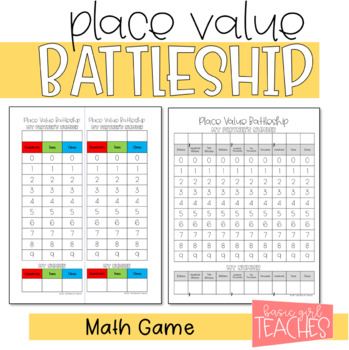 Preview of Place Value Battleship Math Game