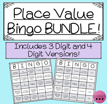 Place Value Bingo BUNDLE: 3 Digit and 4 Digit | TpT
