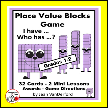 Preview of PLACE VALUE 2 Games | I have, Who has? Task Cards | Gr 1-2 MATH + Mini Lesson