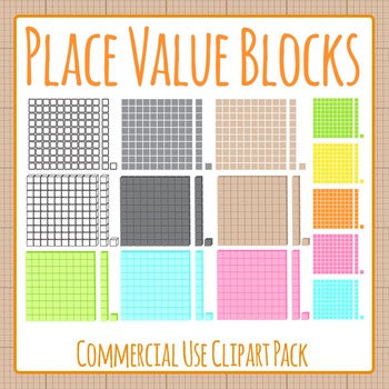 Preview of Place Value Math Blocks Clip Art / Clipart Commercial Use