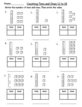 place value blocks worksheets for first grade common core aligned