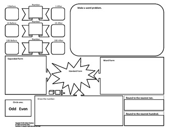 Preview of Place Value Board - Graphic Organizers 3 Options