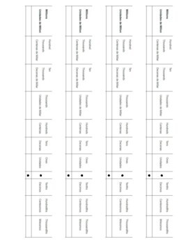 Preview of Place Value Bookmark Notes Print Out (English and Spanish)