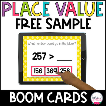 Preview of Place Value Boom Cards Digital Task Cards FREE